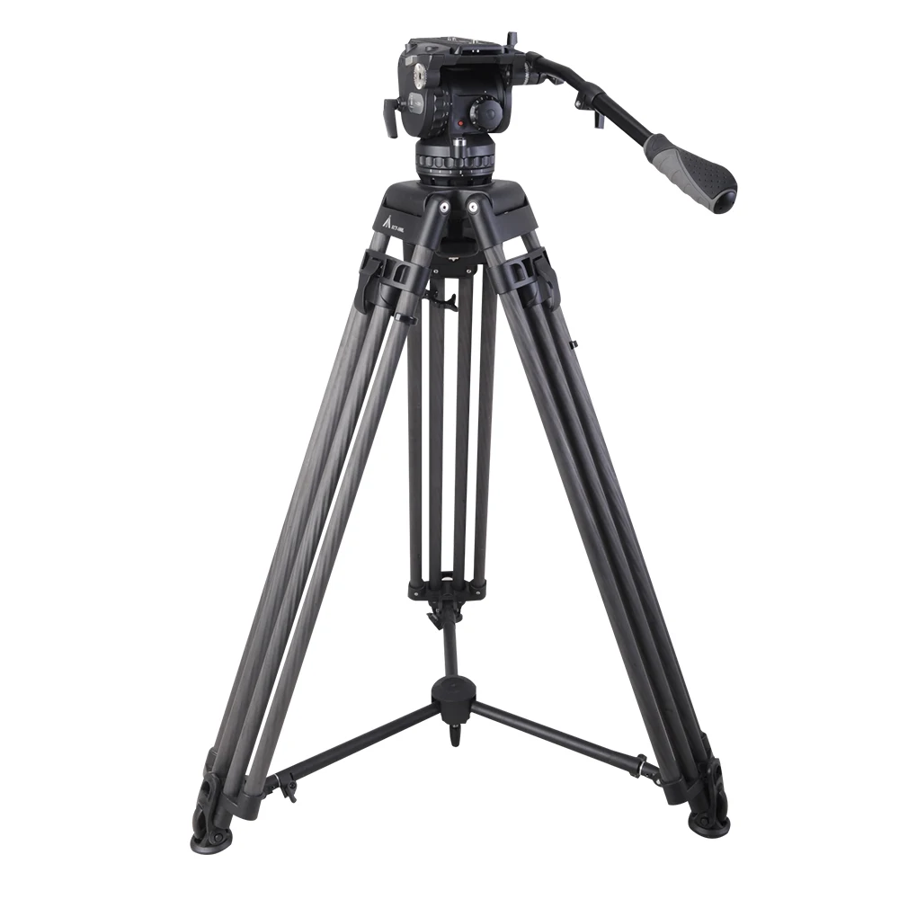 E-IMAGE EG25C PLUS Professional Heavy Duty Carbon Fiber Video Tripod with 100mm Fluid Head 28kg payload
