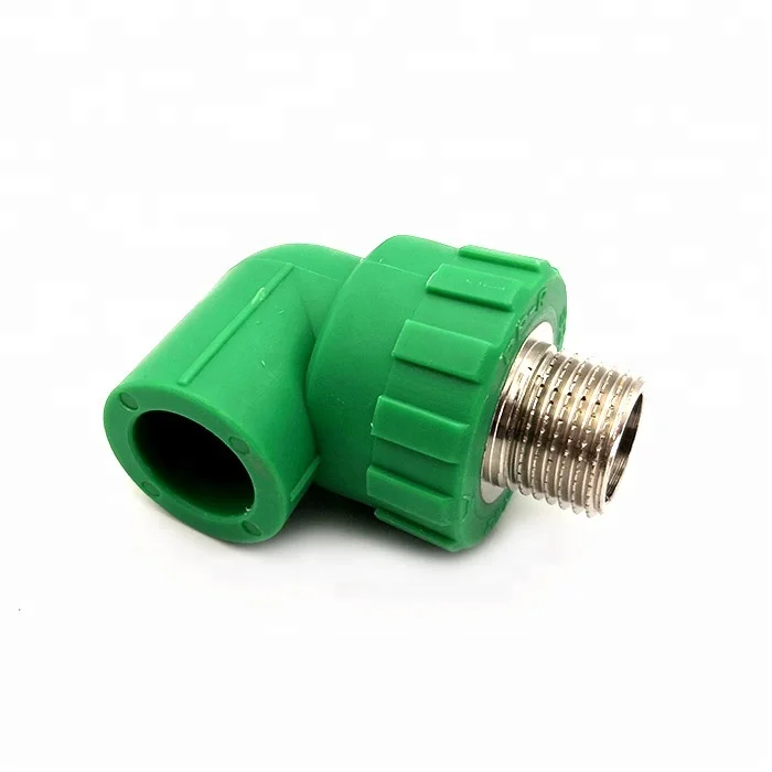 
heat resistant PPR plastic pipe plumbing fitting 90 degree male thread elbow made in China 