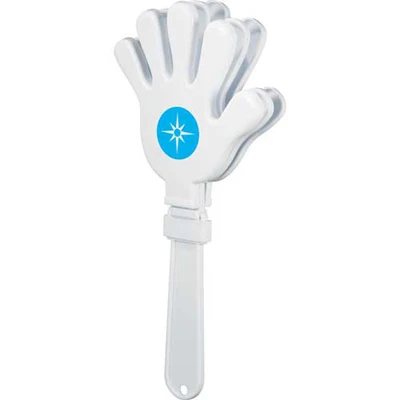 
Fashion style cheap price high quality cute white handle colorful palm shaped competition fun clap football cheering items 