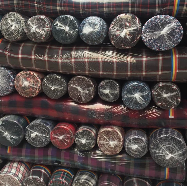 
good quality 21S cotton yarn dyed plaid flannel stocklot fabric 