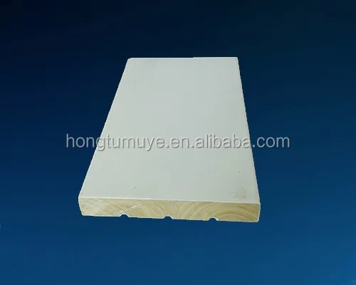 
Primed wooden interior solid flat pine wooden door flat jamb 