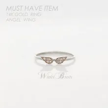 LZ Jewelry Hut R267 R268 The 2016 Mew Fashion Wholesale Rhinestone Wings Rings For Women