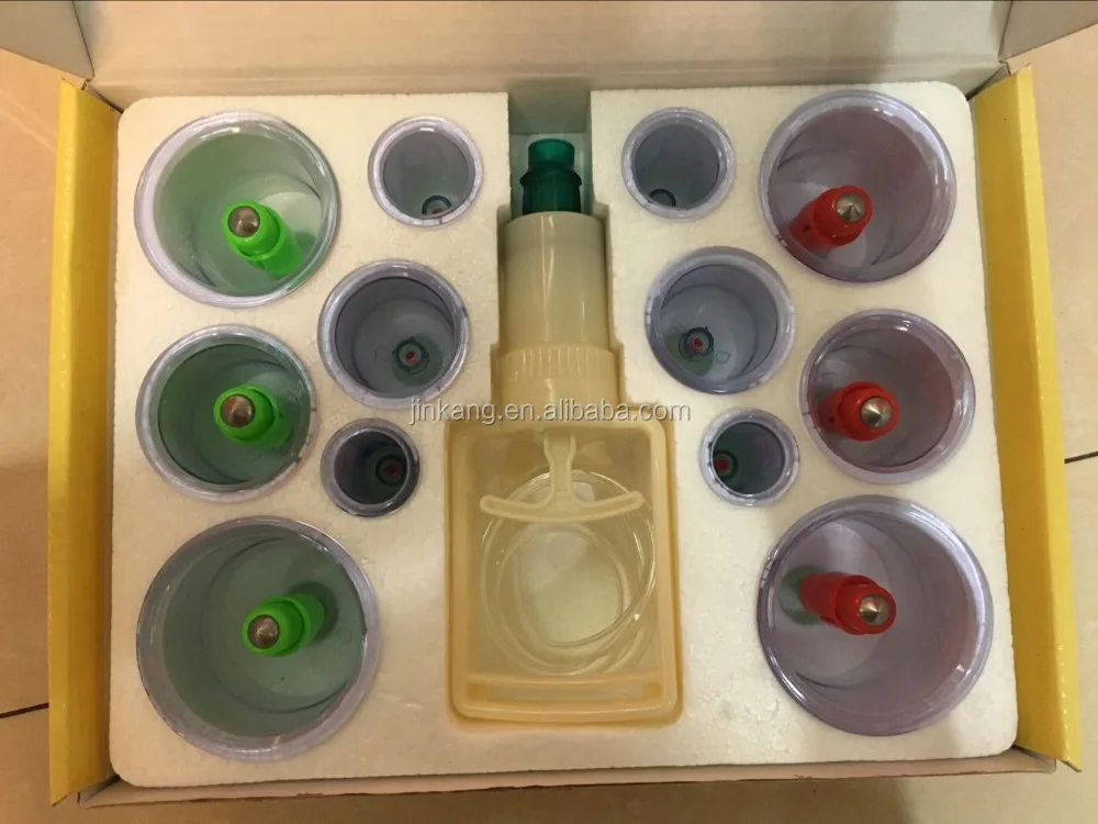 12 Cups High Quality cupping therapy set suction cupping Pull Out a Vacuum Apparatus