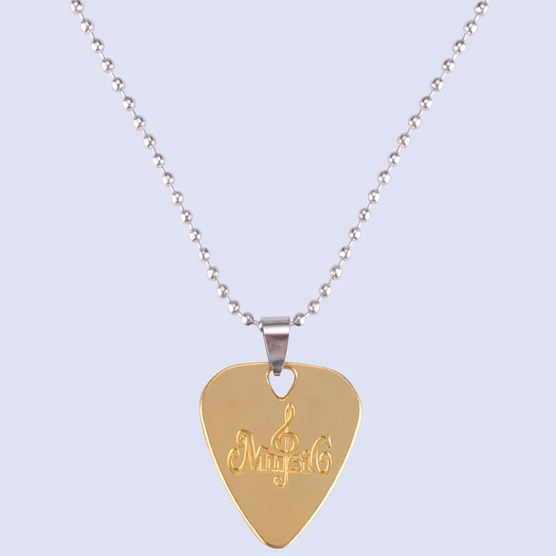 Personalized Guitar Pick Necklace Zinc Alloy Pendants Necklaces