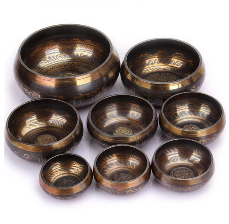 Чаша Гималайская ручной работы из Непала, оптовая продажа, тибетские поющие чаши для йоги, медитации, релаксации, лечения и успокоения, 8 см, 8,5 см