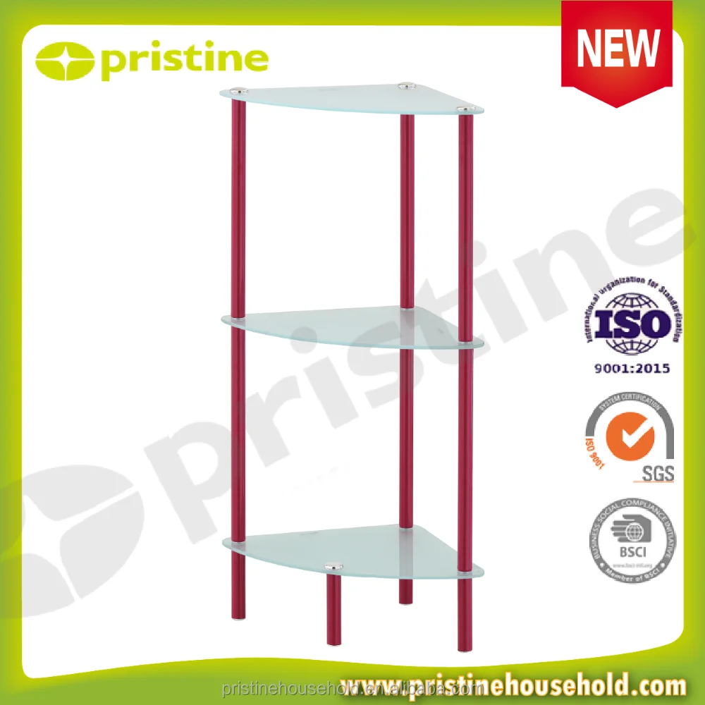 Ванная полки Ванная Комната 3 уровня стеклянная полка угла