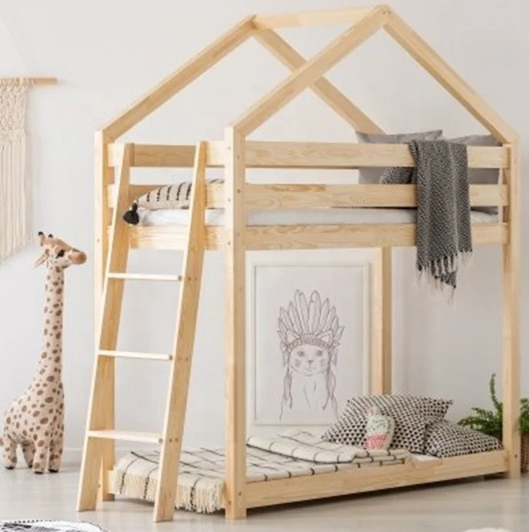 
custom for kids low loft wooden bed with storage and ladder 
