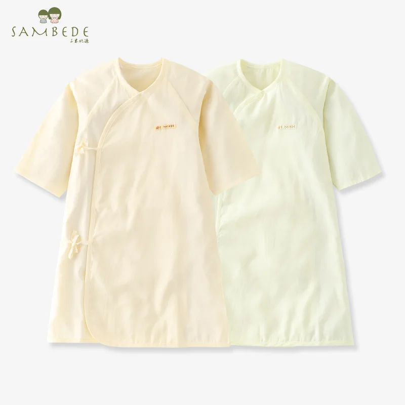 
SAMBEDE 0-3 Months Newborn Baby Cotton Original Plain Kimono Robes SM7X10065 