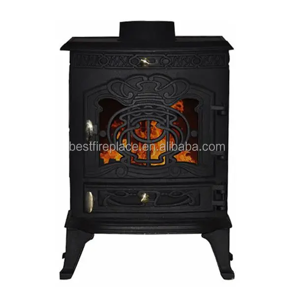 Smokeless Multi Fuel Cast Iron Stove Parts Baroque Indoor Heating Fireplace