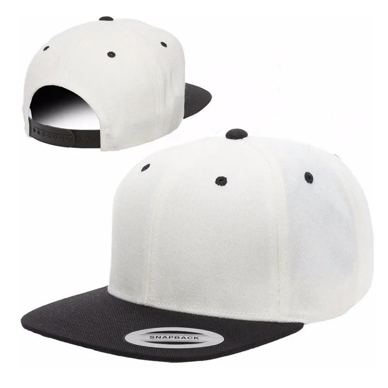 Wholesale Yupoong Snapback Cap Plain Acrylic Two Tone Hiphop Hat