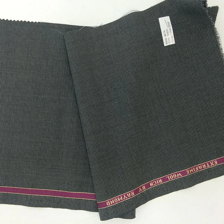 Superfine Wool Poly Woven Swallow Gird Fabric with selvage