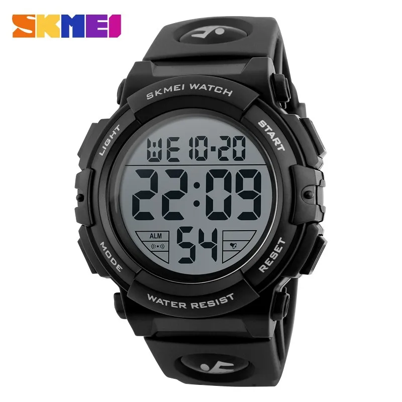 Skmei Brand Luxury 1258 Luminous Digital Clock Alarm Men Fashion Outdoor 50m Waterproof Sports Silicone Led Watch