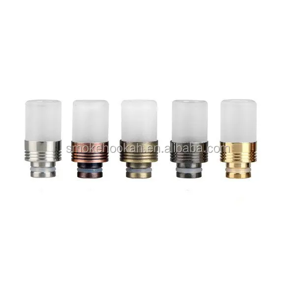 Top design frosted SS glass drip tip fit 510