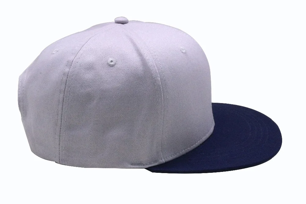 
Factory Custom High Quality Black Grey Plain Caps Hats Snapback 