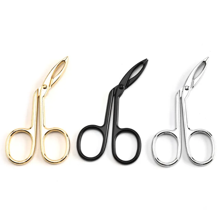 Clamp Clipper Stainless Eyebrow Removal Makeup Tool Handle Flat Tip Scissors Eyebrow Tweezer