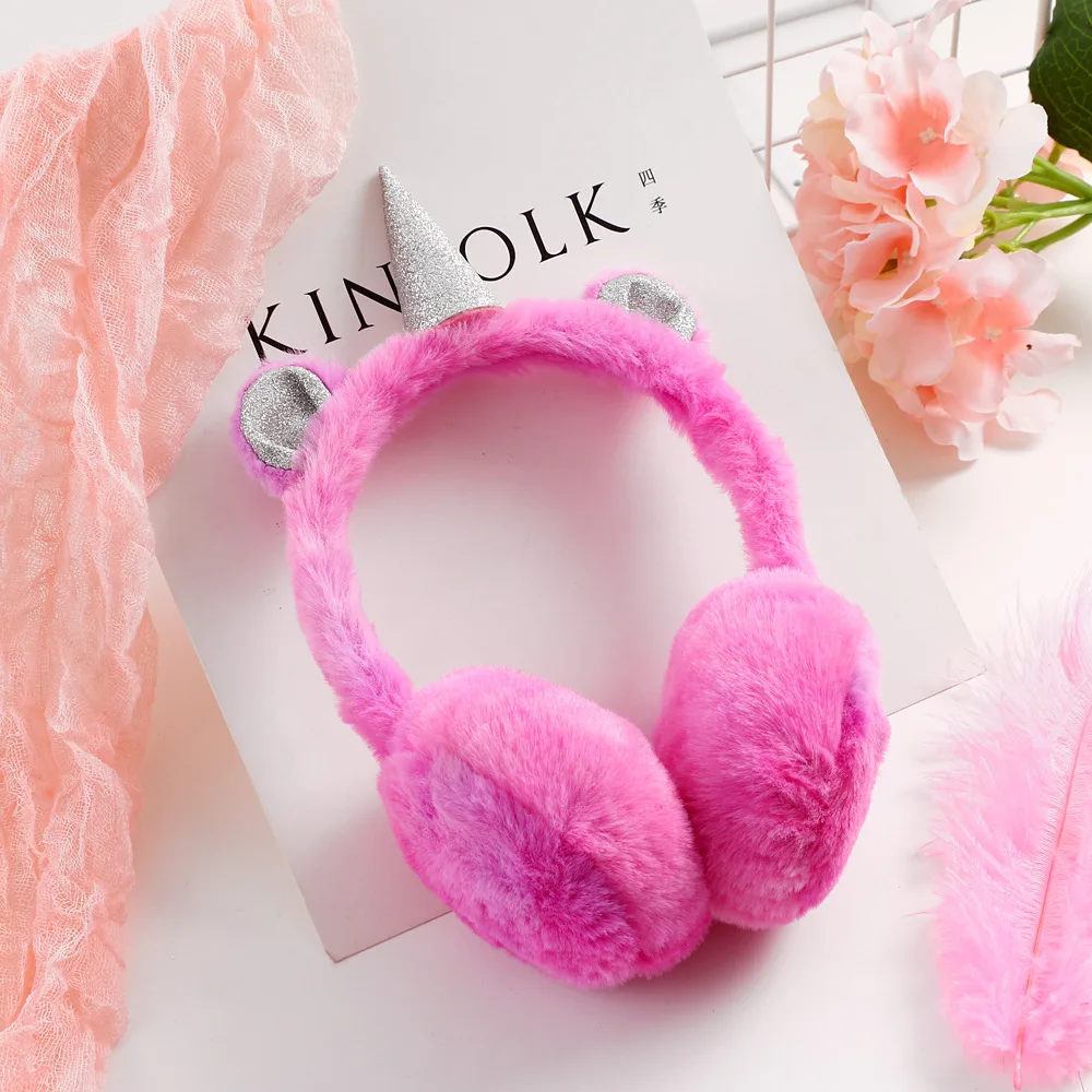 Winter Cute Unicorn Earmuff 1-5-year-old Baby Ear Sleeve Cartoon Gradient Plush Warm Earmuffs