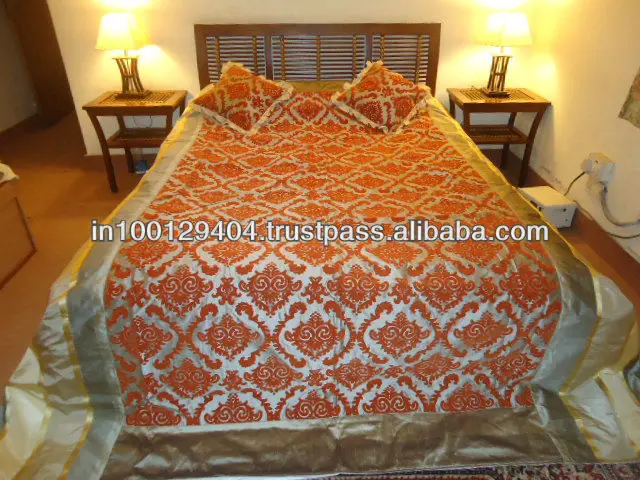 designer silk bedspread