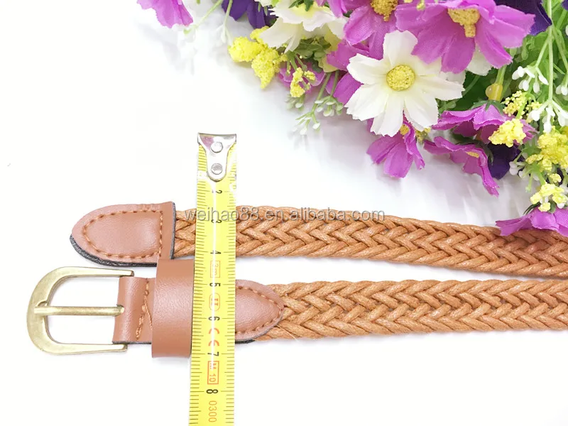 
Brown Braided Wax Cord Belt eladies fashion casual woven belt ,decorative rope belt 