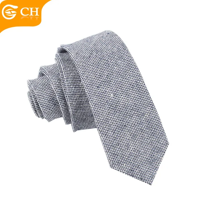 
Мужской тонкий галстук ручной работы из льна и хлопка 