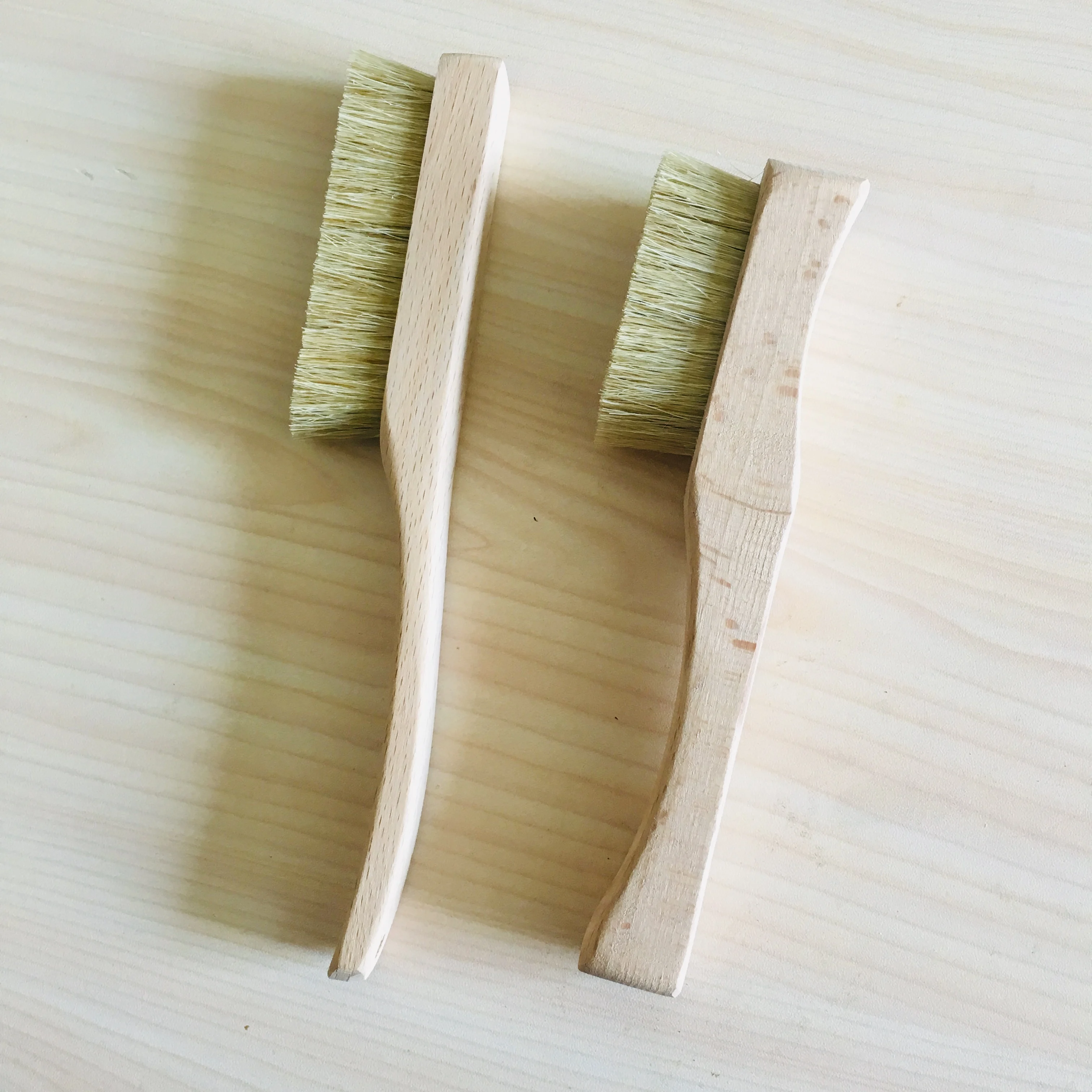 natural boars pure pig hair wooden climbing brush rocks eco friendly hog hair wood handle climber cleaning brush