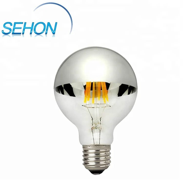 Half Chrome Light Bulb Dimmable Round Globe Light LED Edison Bulb 6W 60W Equivalent G80/G25 Silver Bowl Filament Light Bulbs