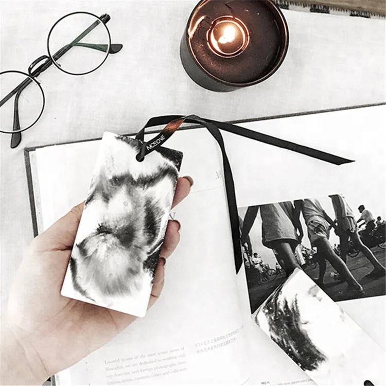 Marble Patterned Hanging Rectangle Home Fragrance Scented Ceramic Aroma Essential Oil Diffuser Air Freshener