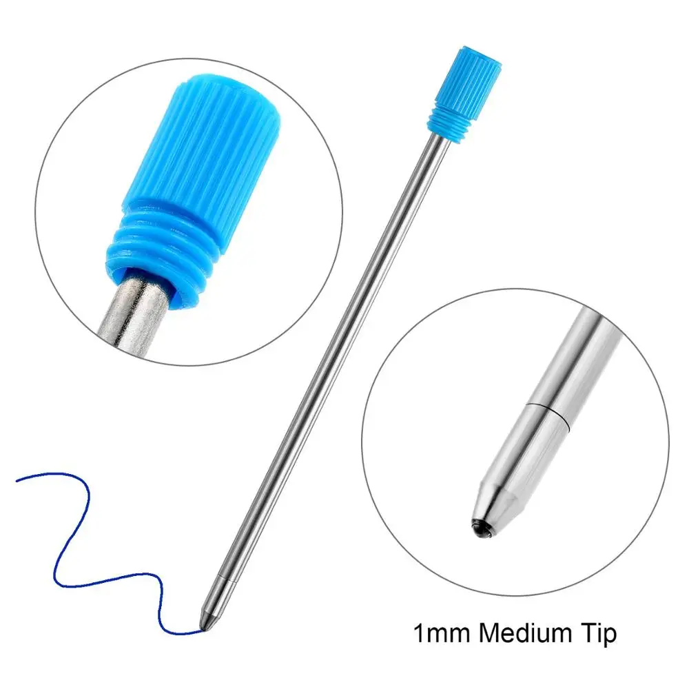 Сменные стержни шариковой ручки для плавного письма 4,5 дюйма (11,6 см) и средний наконечник 1 мм (черный и синий)