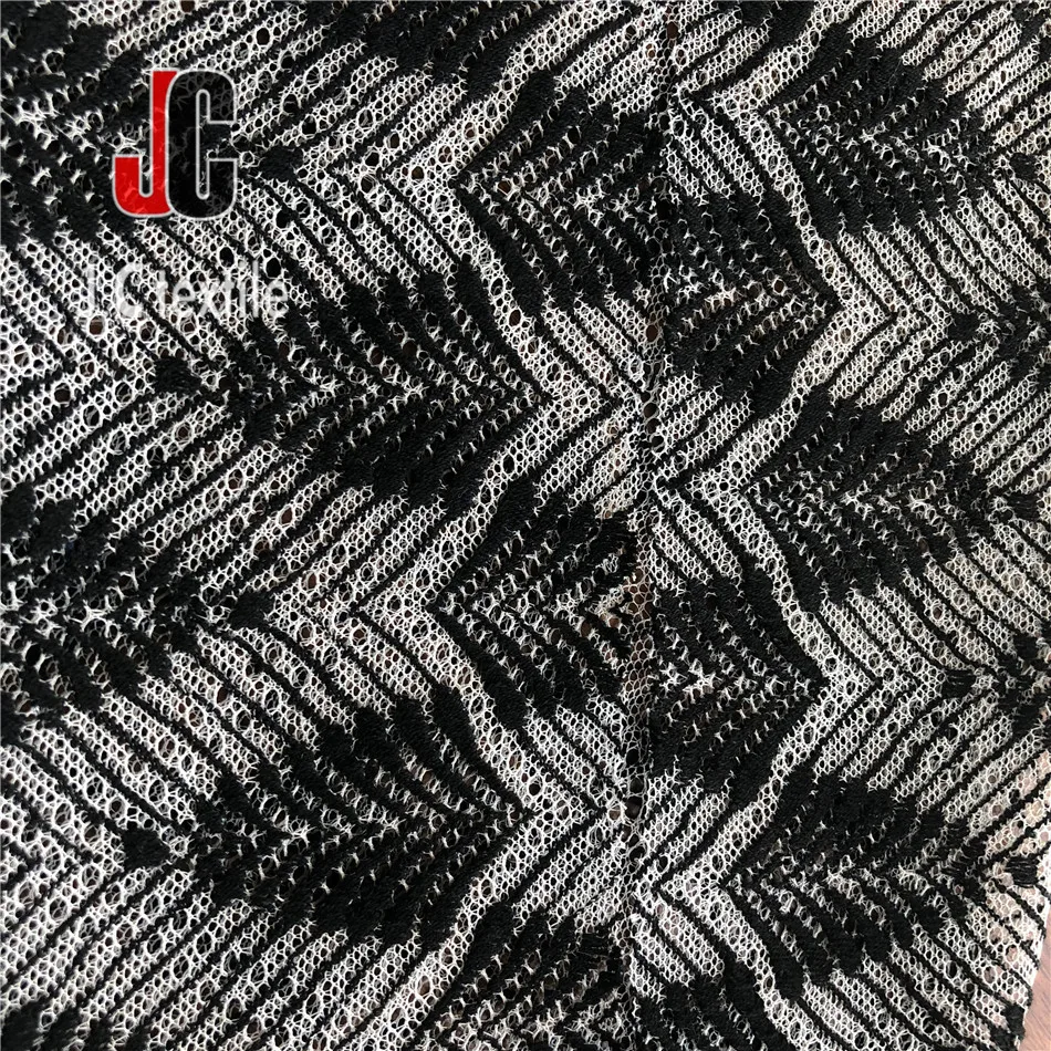 JC-K1290062 knitted T/C poly cotton luxury lace fabric embroidery