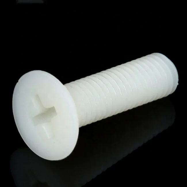 M2 M2.5 White Phillips Flat Countersunk Head Nylon Plastic Screw