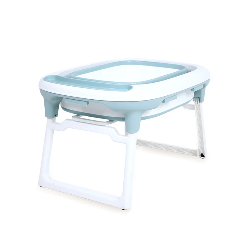 
Baby Folding Tub, Infant Collapsible Portable Shower Basin Foldable Bathtub with Non Slip Mat Easy for Travelling Baby 