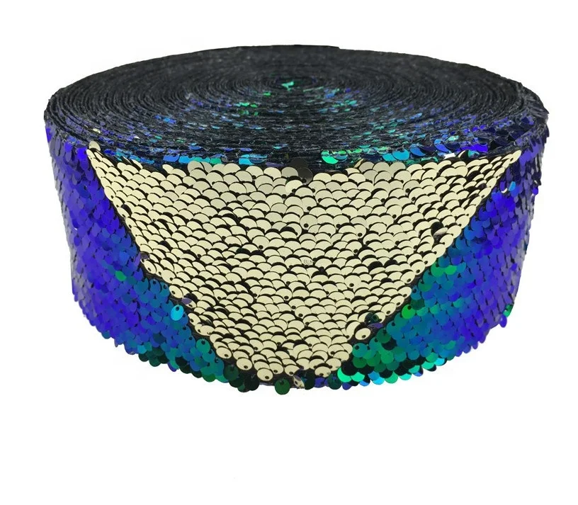 75mm Reversible Sequin Ribbon Rainbow  Ribbon 3 Inch  Ribbon