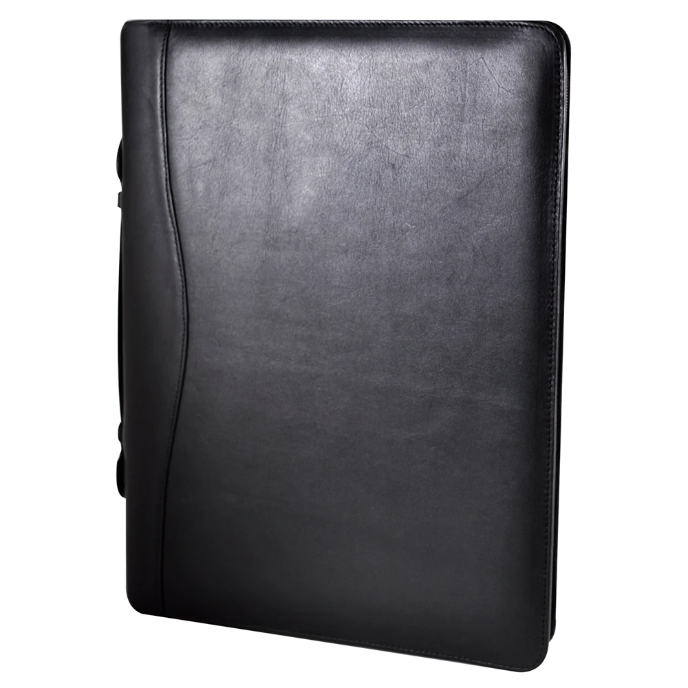 
embossing conference A4 document leather file folder for interview 