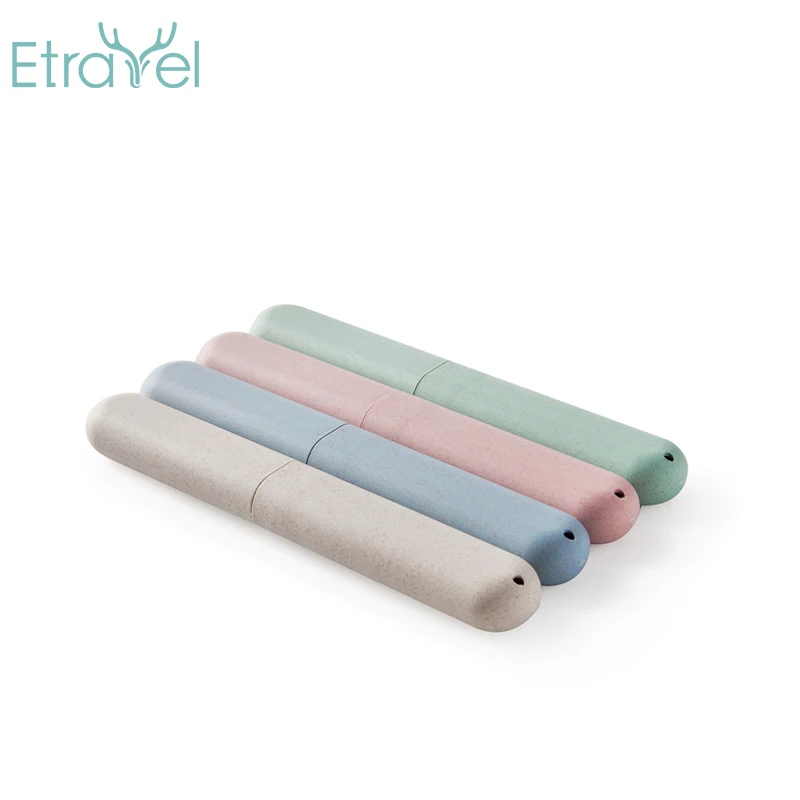 Hot Sell Cheap Biodegradable Wheat Straw Toothbrush Case Holder with Cover