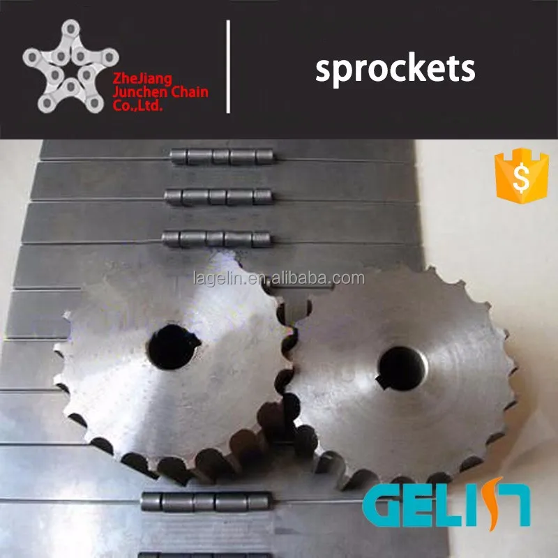 
plastic/steel table/falt top roller chain conveyor chain double teeth sprocket 