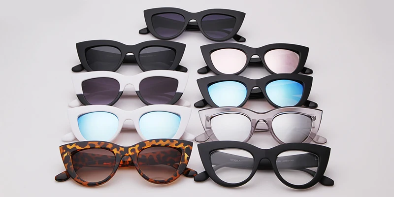Morglow 7ME022 2019 Classic women style PC frame fashion cat eye sunglasses mirror lens for ladies