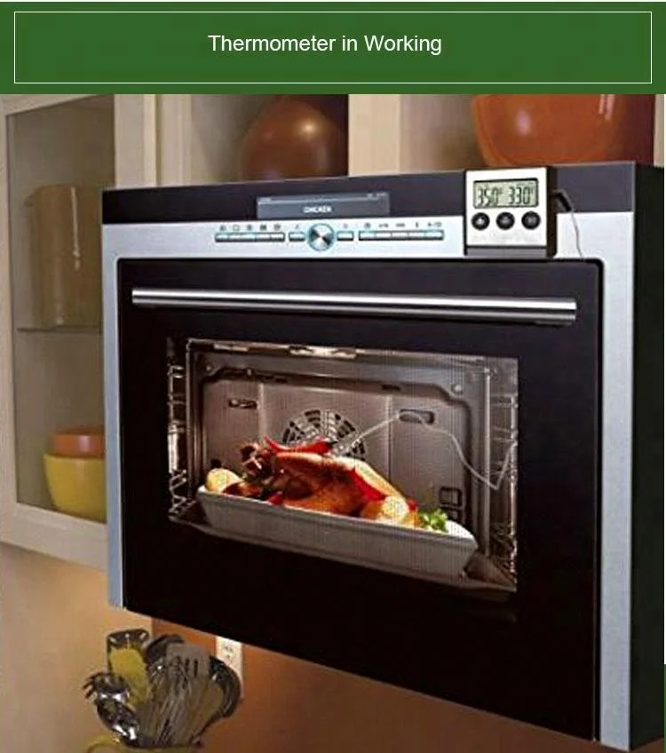 
Factory Digital Thermometer Probe With Clip Magnet Oven Grill Thermometer 