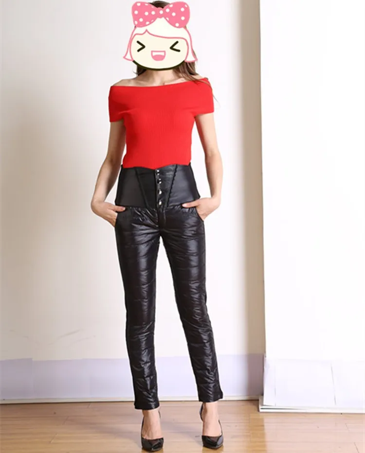 Оптовая продажа, женские зимние теплые мягкие брюки на утином пуху