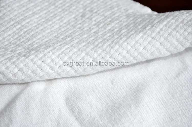 Factory direct price wholesale White woven leno 100% organic cotton breathable light hospital blanket for bed sheet blanket