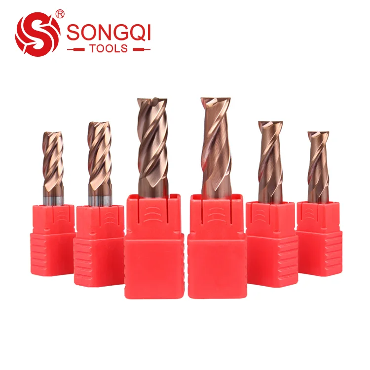 2/3/4 Flute Solid Carbide End Mill Cutters with 45/50/65/68HRC