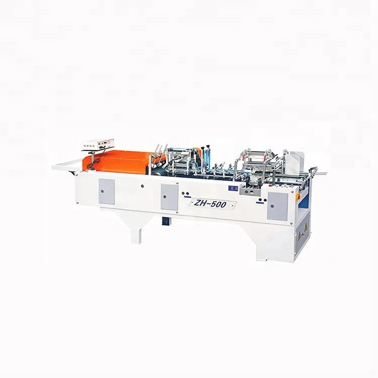 ZH-500 Modern hot sell corrugated paper box mini automatic folder gluer machine