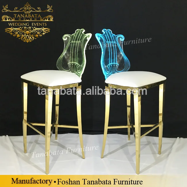 
illuminate acrylic guitar-shape carve bar stool glowing bar chair in foshan 