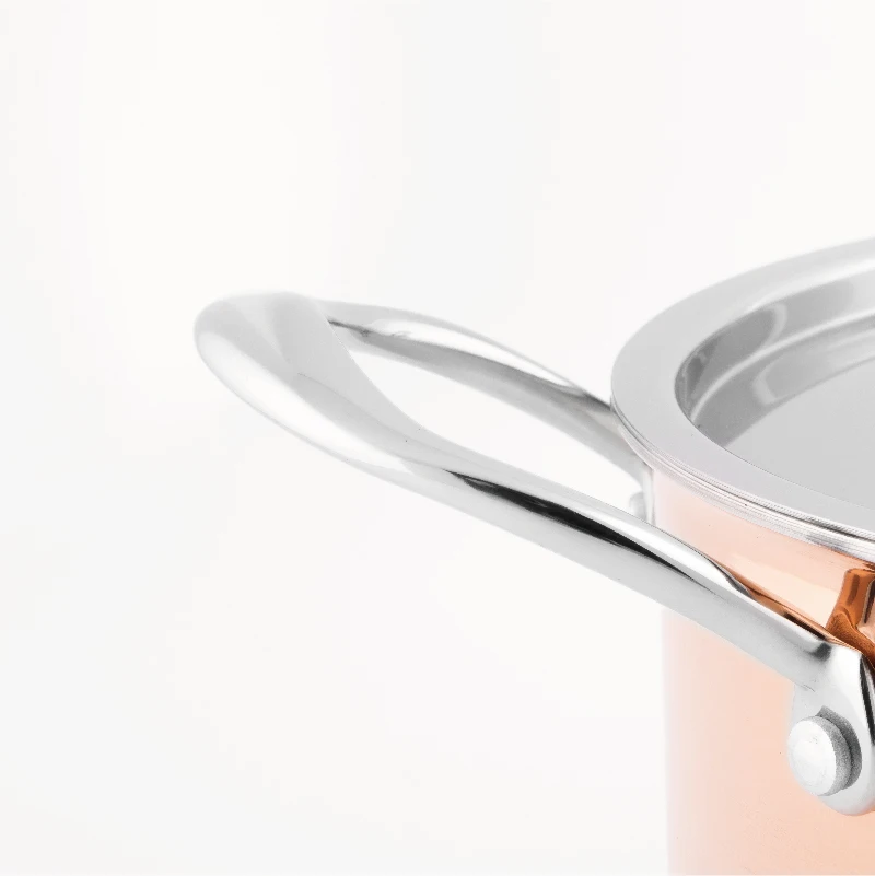 
new design 20 cm 3ply copper casserole stainless steel casserole cookware 4 quart pot with stainless steel lid 
