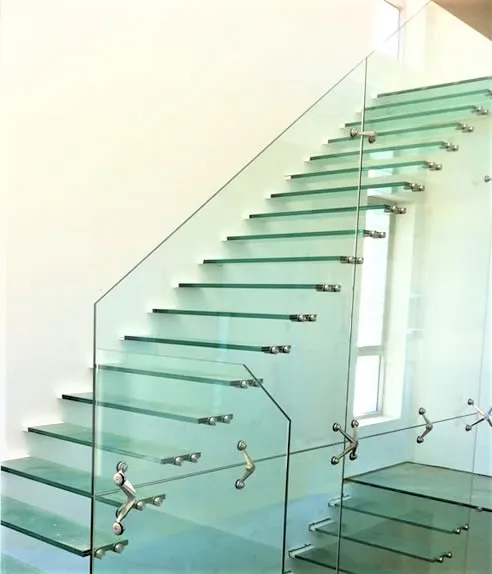
Unique fashion designed tempered glass panel staircase 