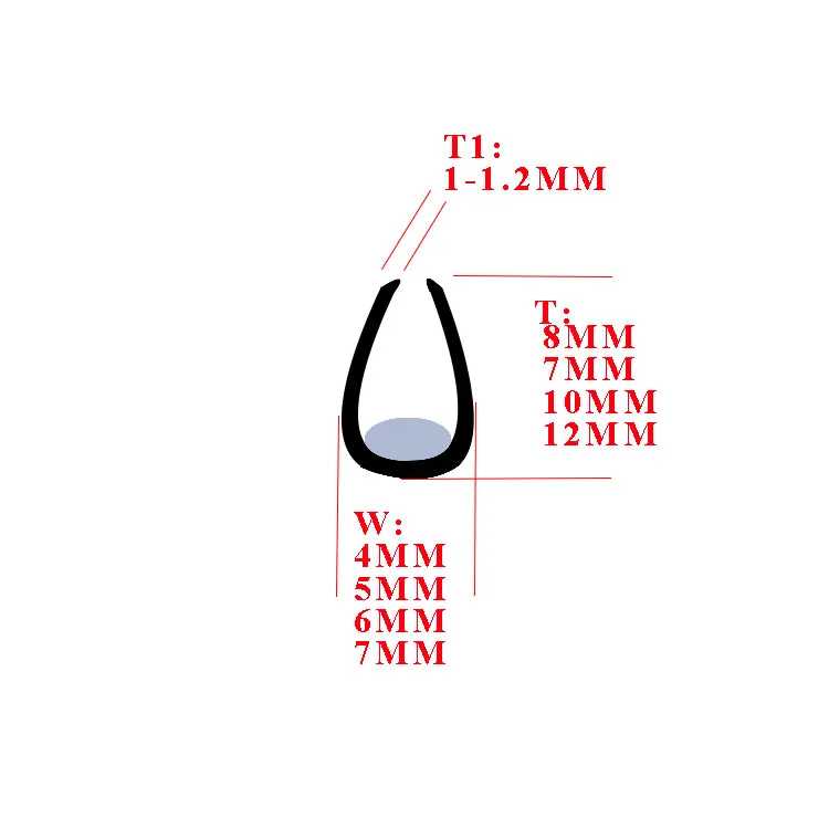 U Shape Universal PVC Seal Protector Guard Strip, Car Door Edge Guards