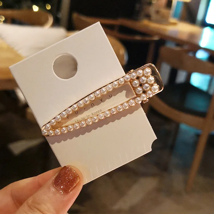 
The new 2021 hot style accessories wholesale pearl duck Drop clip crown pearl letter hairpin hot sale hairclip for women 