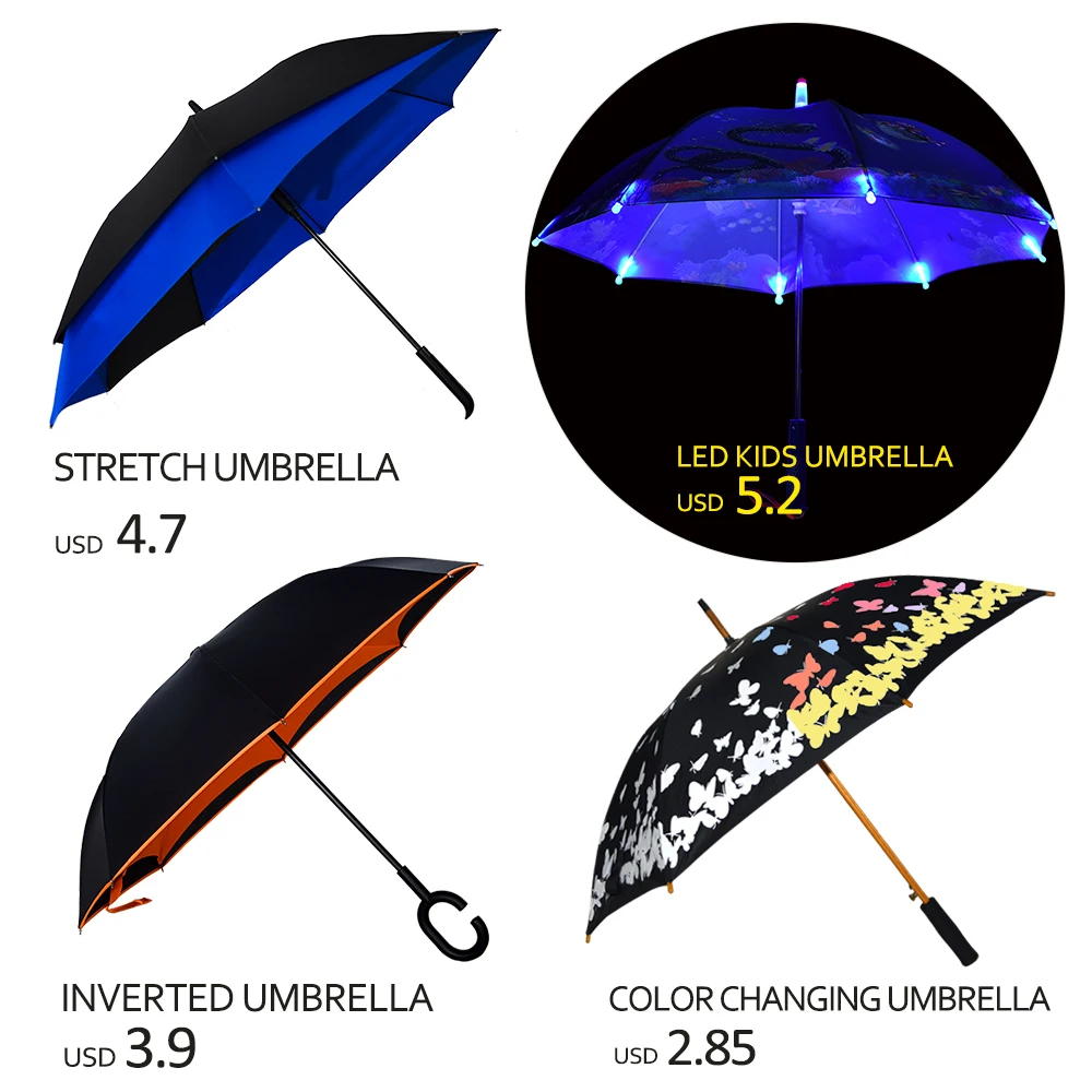 
8 bone long handle umbrella promotion straight unbrella with logo print with wooden handle 