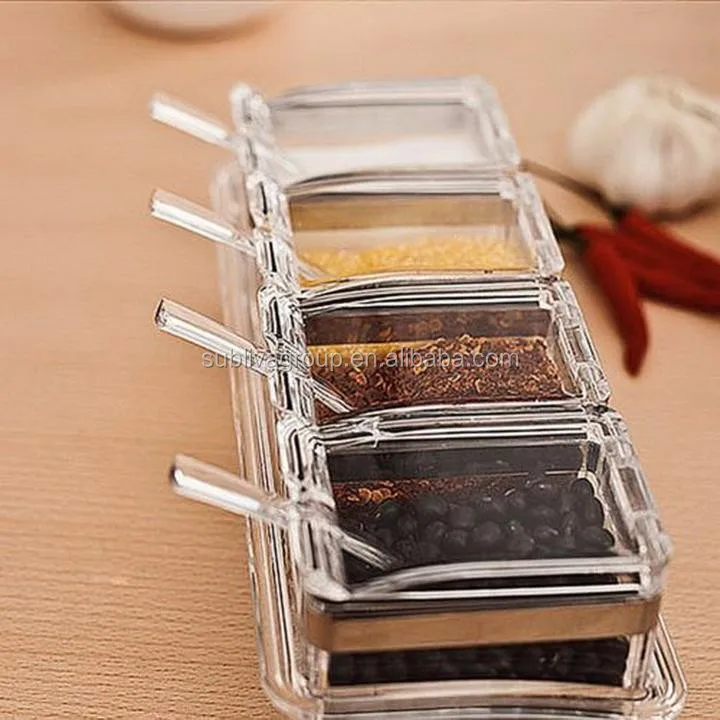 4 Compartment Acrylic Condiment Dispenser