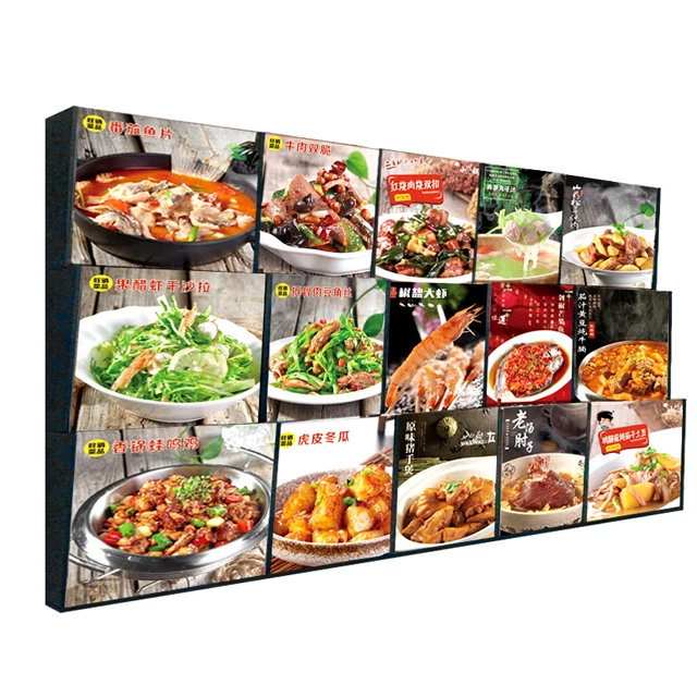 Aluminum Changeable Chef Menu Board kfc Menu Display