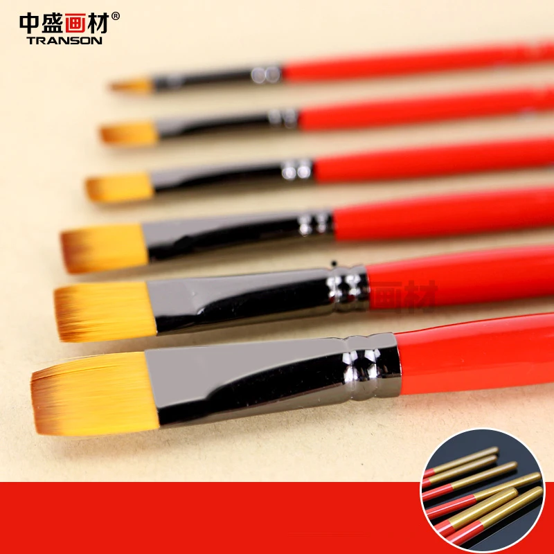 Artist Brush With Nylon Hair/ Painting Brush With Flat Head