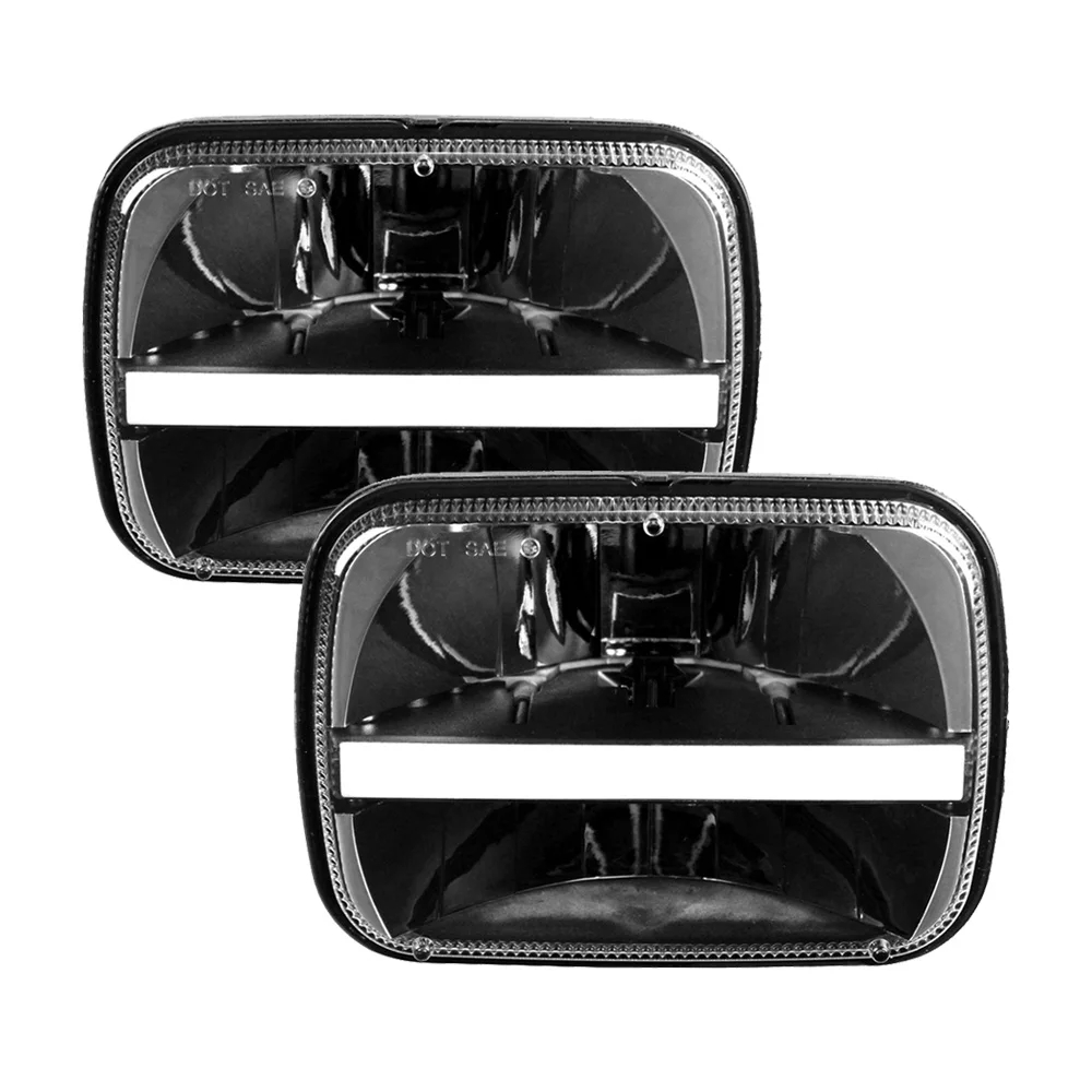 5X7 Inch LED Headlight DRL Amber Turn Signal Headlamp Replacement for Jeep Cherokee XJ Trucks